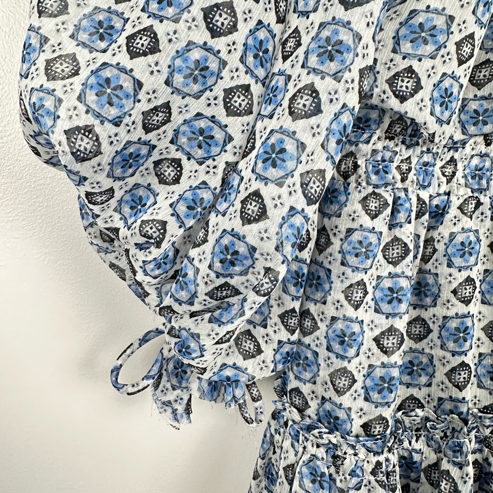 MISA Zonia Chiffon Mini Dress Scorpio’s Tile Blue - Picture 6 of 9